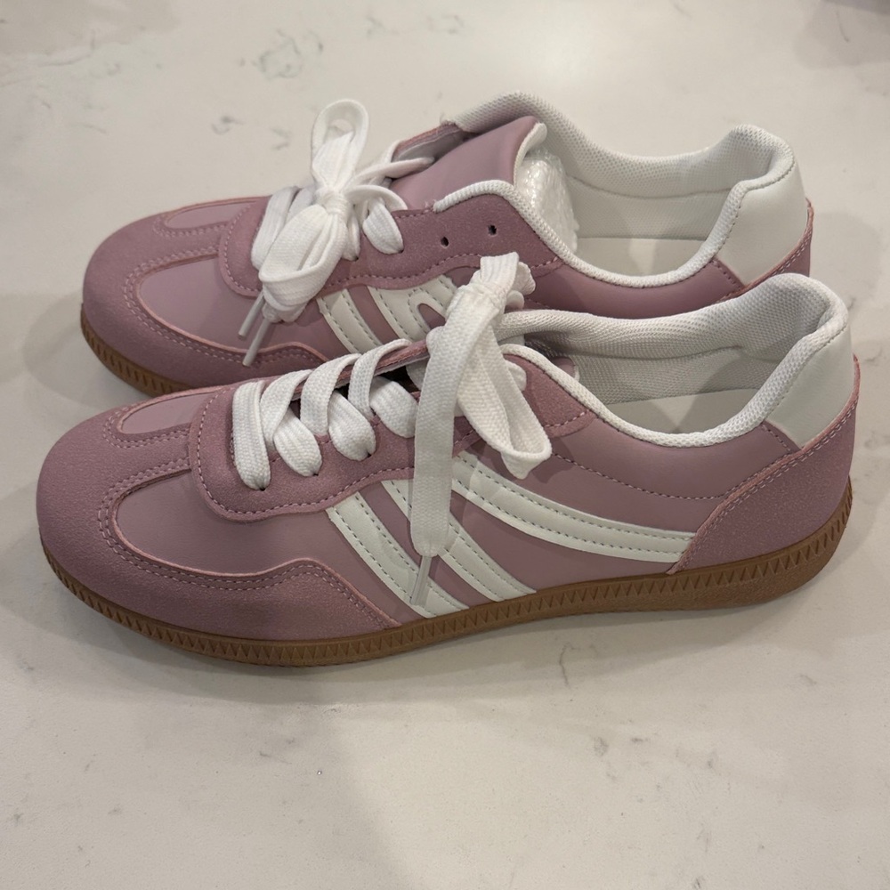 Pink and White Sneakers